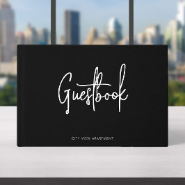 Livro De Visitas Cor Personalizada Minimalista de Roteiro Moderno