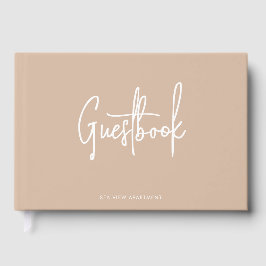 Livro De Visitas Cor Personalizada Minimalista de Roteiro Moderno