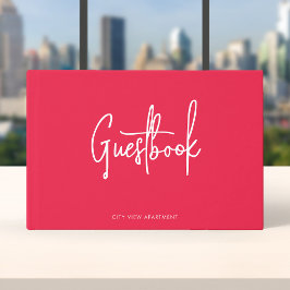 Livro De Visitas Cor Personalizada Minimalista Roteiro Moderno