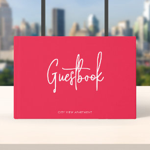 Livro De Visitas Cor Personalizada Minimalista Roteiro Moderno