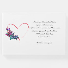 Livro De Visitas Coração do Guestbook Funeral e flores.