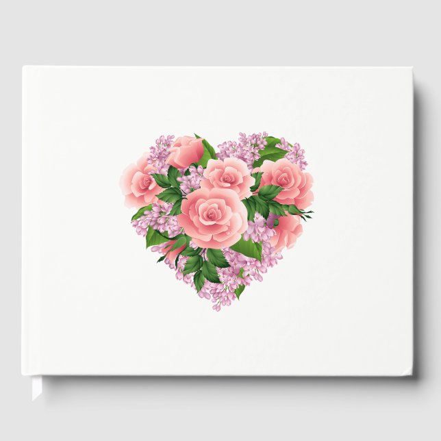 Livro De Visitas Coração Floral-Livro-Convidado (Frente)