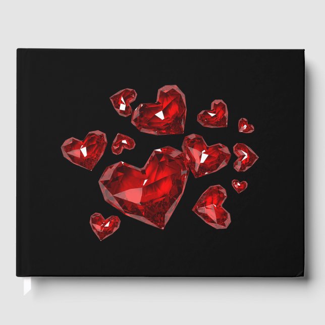 Livro De Visitas Corações Encantados Vermelho-Livro (Frente)