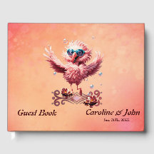 Coragem bonita do flamingo dando boas-vindas ao ve