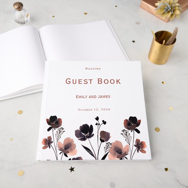 Livro De Visitas Coral Floral Wedding (Frente aberta)