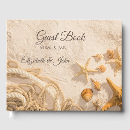 Livro De Visitas Cordão de Conchas de Areia Casamento