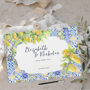 Livro De Visitas Costa Amalfi Azulejos de limão mediterrânicos