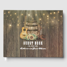 Livro De Visitas Cowboy Boots Barril de Vinho Russo