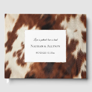 Livro De Visitas Cream Cowhide Castanho