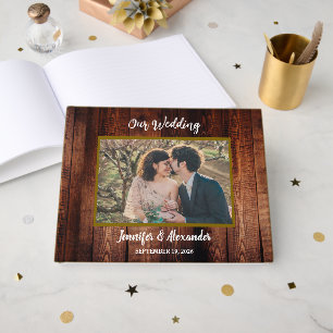 Livro De Visitas Crie seu próprio casamento rústico de campo com fo