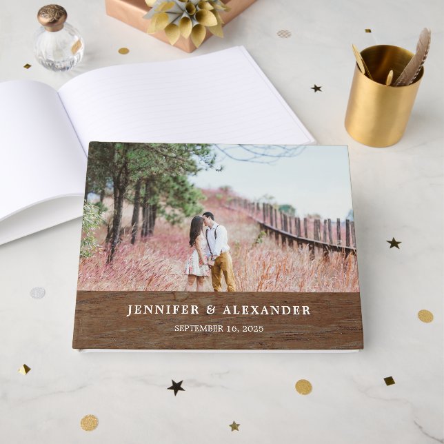 Livro De Visitas Crie sua própria noiva e casamento com fotos do no (Frente aberta)