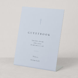 Livro de Visitas Cruz Cristã Minimalista Grace Blu