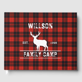 Livro De Visitas Cunningham xadrez escocesa tartã preto vermelho