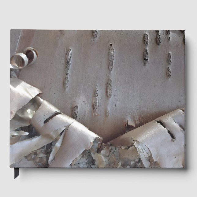 Livro De Visitas Curly Birch Bark Tree Rustic Guest Book (Frente)