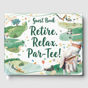 Livro De Visitas Curso de golfe com tema aquarela
