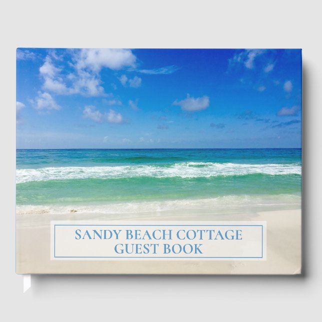 Livro De Visitas Custom Beach House Belo Oceano Fotografia (Frente)