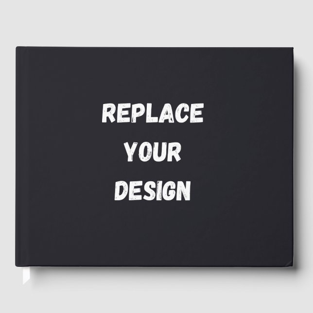 Livro De Visitas Custom black simple Design Add Photo or Text (Frente)