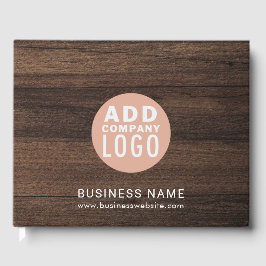 Livro De Visitas Custom Business Logo Wood Look Rustic