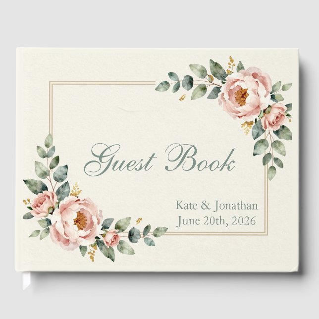 Livro De Visitas Customizable Floral Wedding (Frente)