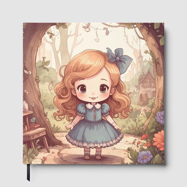 Livro De Visitas Cute Alice in Wonderland Whimsical Woodland Art (Frente)