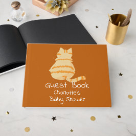 Livro De Visitas Cute Fat Orange Cat Baby Shower