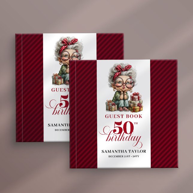 Livro De Visitas Cute Funny Lady 50th Birthday Cartoon Humor  (Cute Funny Lady 50th Birthday Cartoon Humor Guest Book

)