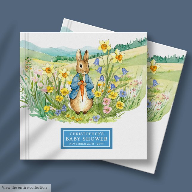 Livro De Visitas Cute Peter Rabbit Chá de fraldas Guest Book (Cute Peter Rabbit Baby Shower Guest Book)