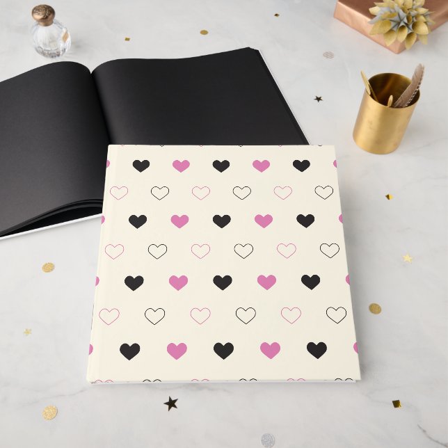Livro De Visitas Cute Simple Heart Pattern (Frente aberta)