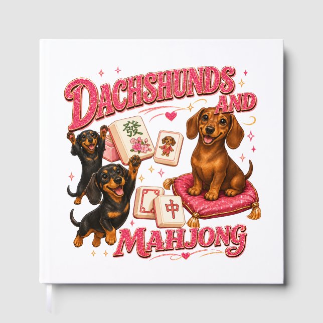 Livro De Visitas Dachshunds e Mahjong (Frente)