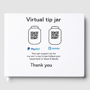 Livro De Visitas Dádiva virtual jar q r código doação de moeda PayP