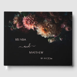 Livro De Visitas Dark Moody Chrysanthemum Flowers | Wedding