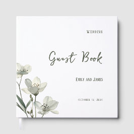 Livro De Visitas Dark Sage Green Botanical Wedding