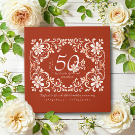 Livro de Visitas de Aniversário de 50 anos em Tons