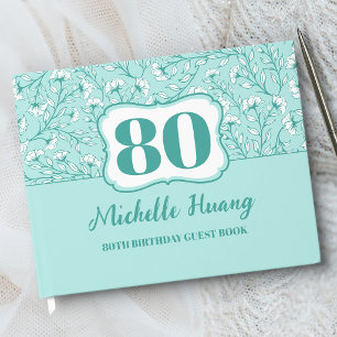 Livro de Visitas de Aniversário de 80 Anos Elegant