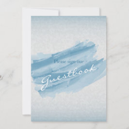 Livro de Visitas de Casamento - Aquarela Azul Mode