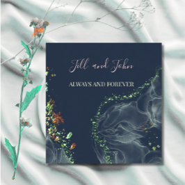 Livro de Visitas de Casamento Azul Marinho e Doura