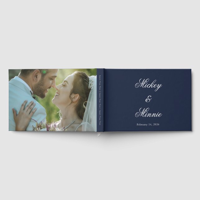 Livro de Visitas de Casamento Azul Personalizado c (Completo)