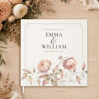 Livro de Visitas de Casamento Botânico Elegante Pe