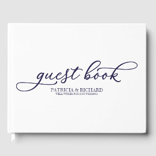Livro de Visitas de Casamento Chic Azul Marinho Sc