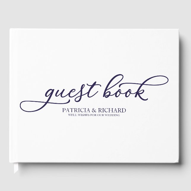Livro de Visitas de Casamento Chic Azul Marinho Sc (Frente)