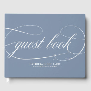 Livro de Visitas de Casamento Chic Azul Poeirento