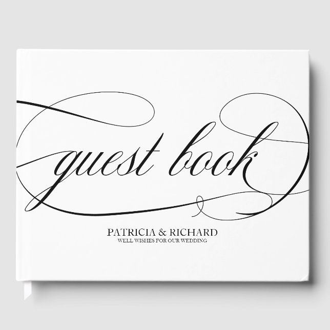 Livro de Visitas de Casamento Chic Letra Preta (Frente)