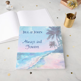 Livro de Visitas de Casamento com Aquarela de Prai