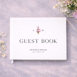 Livro de Visitas de Casamento com Flores Personali