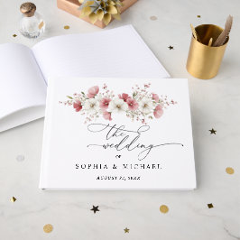 Livro de Visitas de Casamento com Flores Selvagens