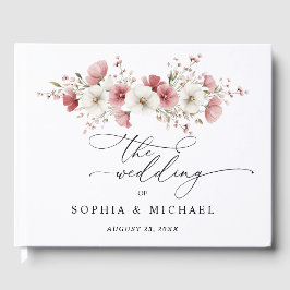 Livro de Visitas de Casamento com Flores Selvagens