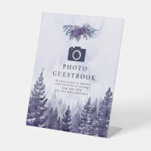 Livro de visitas de casamento com foto da floresta