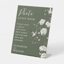 Livro de visitas de casamento com foto de Chinoise