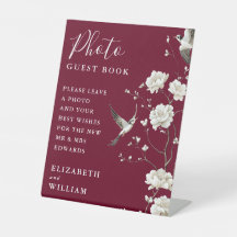 Livro de visitas de casamento com foto de Chinoise