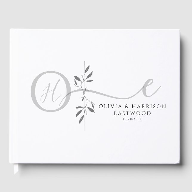 Livro de Visitas de Casamento com Monograma Botâni (Frente)